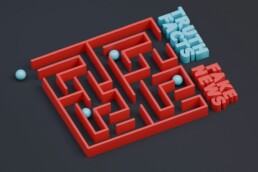 A maze depicting the differences between personal finance myths and the truth